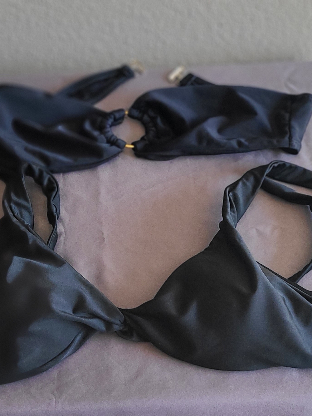 SHEIN                          Set Of 2 Black Bikini Tops